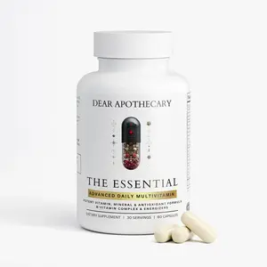 Dear Apothecary The Essential Daily Multivitamin for Women & Men, Full-Spectrum 20 Vitamins & Minerals Plus 15 Superfoods, Immune Energy Antioxidant Heart & Brain Support, Biotin B12 Vitamin C D Zinc, 60 Capsules