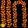 TURNMEON 3-Pack Battery-Operated 30Ft Fall Garland with 60LED Pumpkin Ornament Decorative Lights, Patented Realistic Maple Leaves, Halloween Decorations, Fall Decor for Home, Festive Outdoor Home Supply