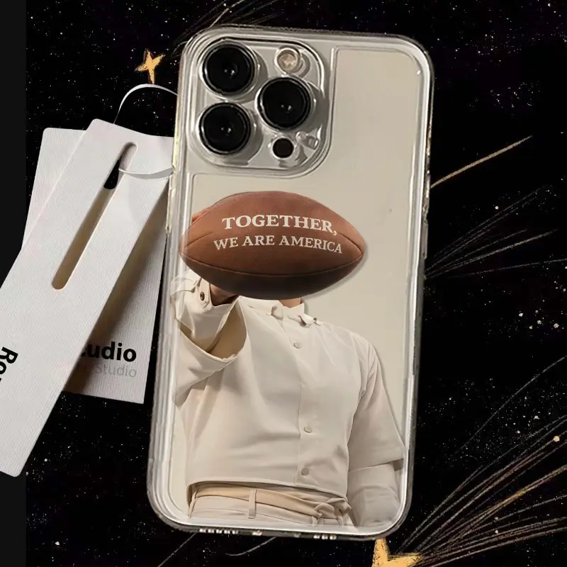 Rugby Pattern TPU Transparent Shockproof Cellphone Casing, Protective Accessories for iPhone 17,16,15,14,13,12,11 & Samsung Galaxy S25,S24,S23,S22 Phone Protector Cover