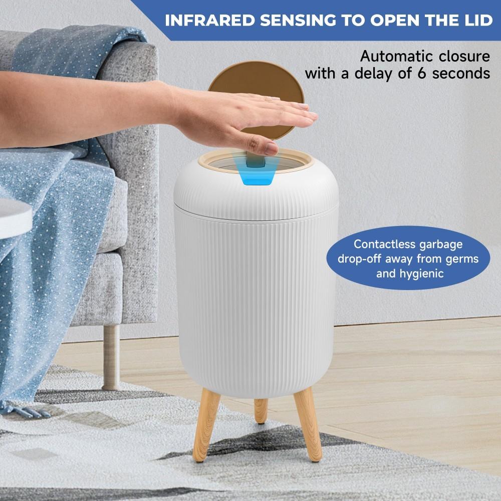 1 Pack 12L Induction Trash Can, Waterproof Slim Motion Sensor Waste Bin, Modern Nordic Automatic Garbage Bin for Bathroom Kitchen Bedroom Office 1 Pack 12L Induction Trash Can, Waterproof Slim Motion Sensor Waste Bin, Modern Nordic Automatic Garbage Bin for Bathroom Kitchen Bedroom Office