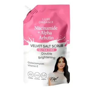 LUXE ORGANIX - Niacinamide + Alpha Arbutin Velvet Salt Scrub Double Brightening 300G - ( PINK )