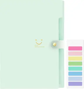 Accordion File Organizer, Letter Size, 5 Pocket Expanding File Folder, Cute File Folder with Labels, Portable File Organizer for School Office Supplies, Folders for Documents, Light Green