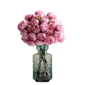 Artificial Rose Bouquet (9 Stems), 27 Heads Small Roses Handheld Fake Flower Decorations, Photography Props/bride Holding Flowers/home Office Tabletop