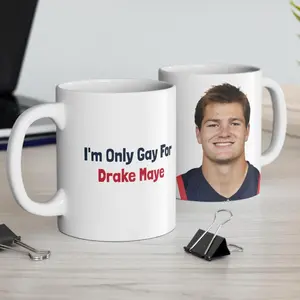I'm Only Gay For Drake Maye TD Mug, Football Coffee Mug, Gift For Football Fan Sport, Drinkware Ceramic