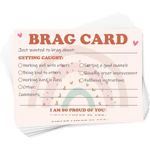 50 count Boho  Rainbow Brag Card, School Appreciation and Recognition Award Cards, Teacher Notes  to Parents, Elementary Classroom Supplies