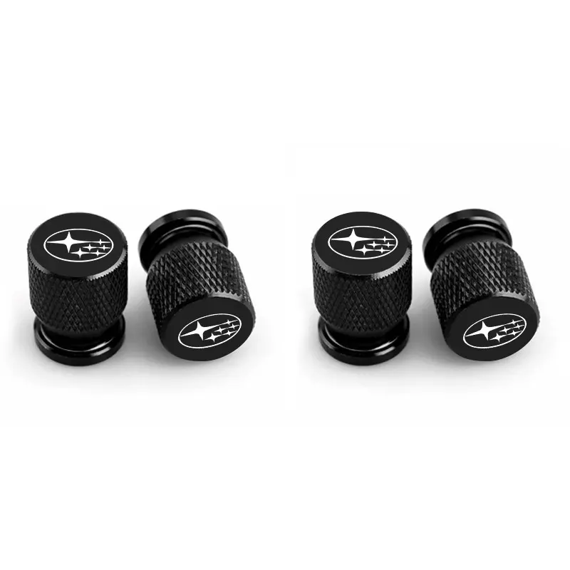 4pcs Car Tire Valve Caps Cover Aluminum Tyre Caps Tire Wheel Stem Capfor Subaru Outback WRX BRZ DRL XV STI Legacy Forester Impreza Tribeca Auto Parts Car Accessories