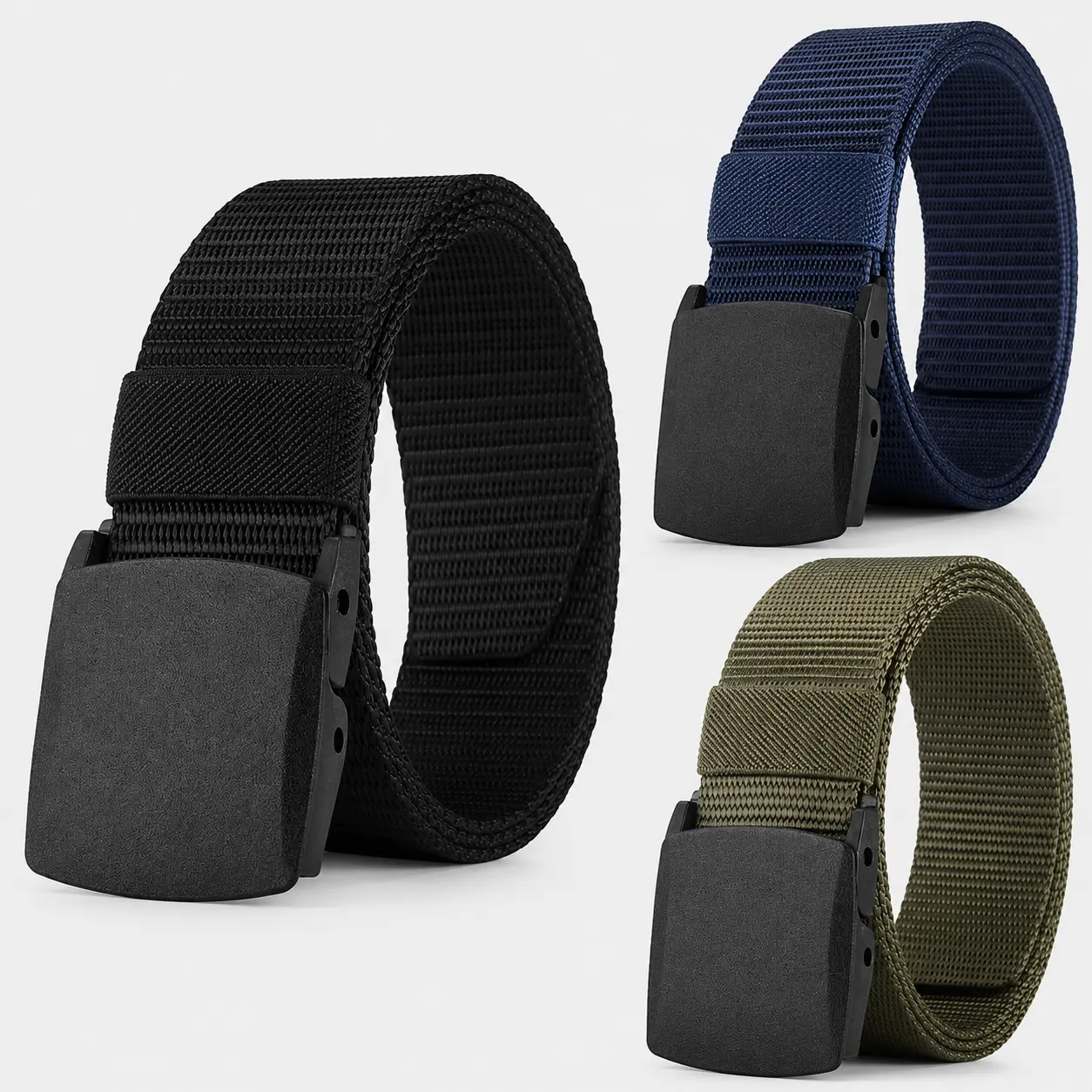 Canvas Nylon Tactical Belt Non-metallic Anti Allergy Ideal For Outdoor Training Security Check And Daily Pants Wearing Use