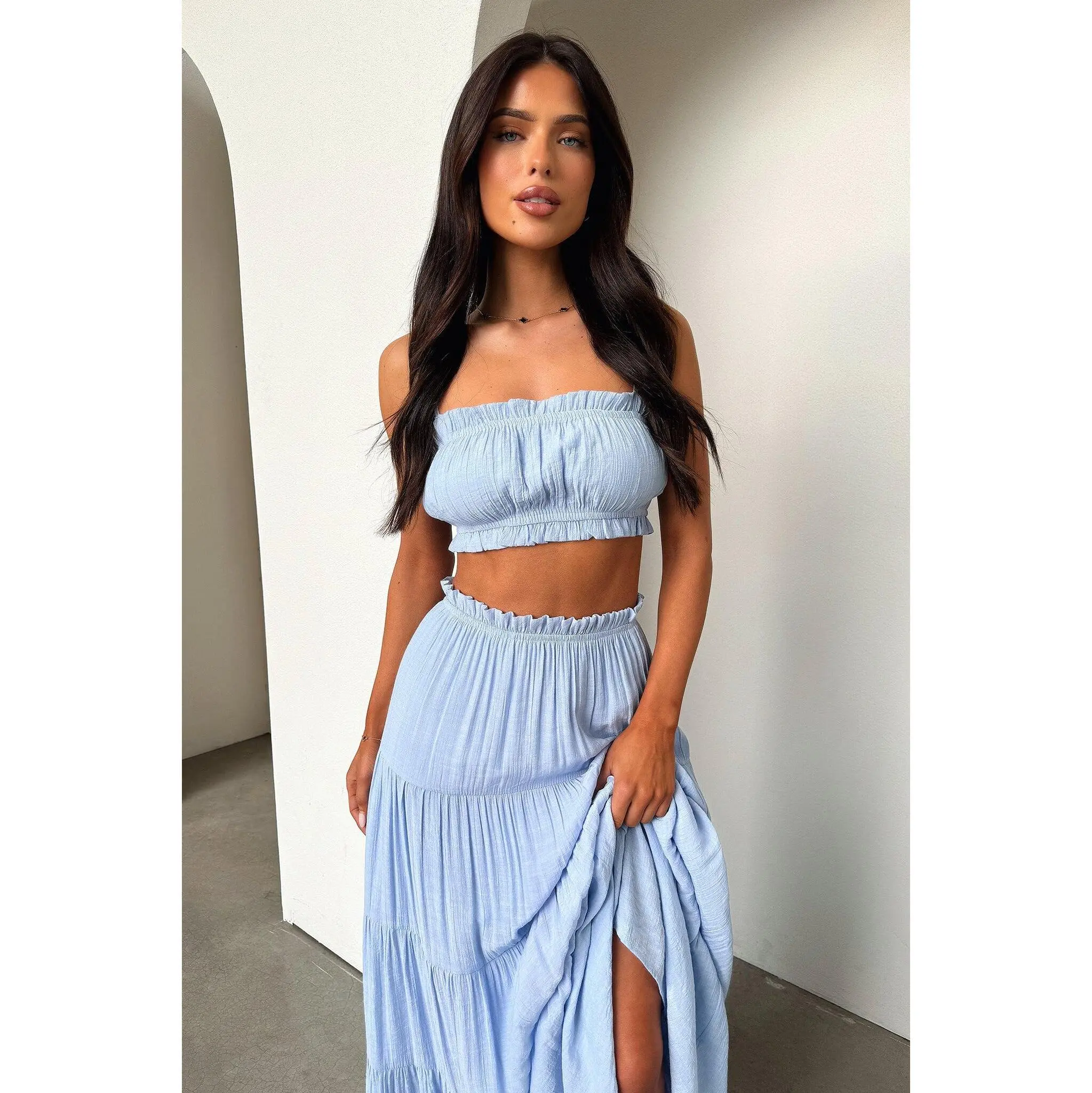 Selina Crop - Baby Blue