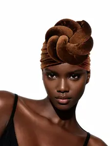 Women's Velvet Knot Headscarf Hat, Soft Elastic Sleep Cap, Elegant Hair Protection, Suitable for Curly Hair, Chemotherapy Patients, Daily Use, Multiple Colors Available
