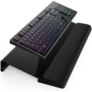 Keyboard Stand with Wrist Rest for Easy  Typing&Working, with  Wrist Rest,  3-Level Height Adjustment Space-Saving Keyboard Riser w/ Wrist Rest for Office,