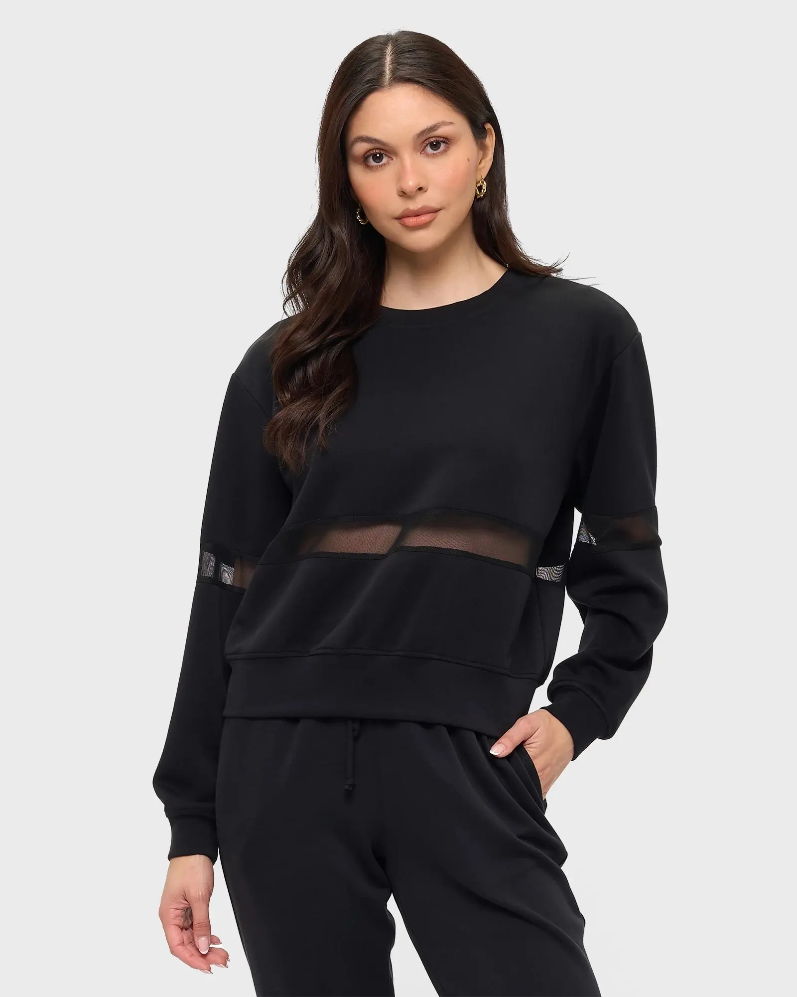 Women's Scuba Hoodie Pullover Sweatshirt - Comfy, Loose-Fitting, Sporty Chic Tops with Mesh Insets for Casual Outings, Coffee Runs, Scuba Women's Pullover Sweatshirts