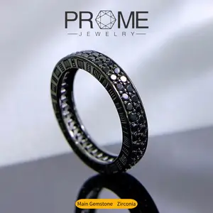 (SR133) Black Cubic Zirconia Stone Band Rings Chic and Luxurious, Ideal for Women’s Daily Wear and Special Occasions,Everyday Wear,Birthday Gift Anniversary Gift.