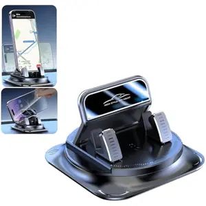 Dashboard Phone Holder Car, Auto Lock Mount Stand, 360 Rotation One Hand Operation Phone Holder, Anti Slip Base Waterproof Mount for iPhone Android GPS Navigation