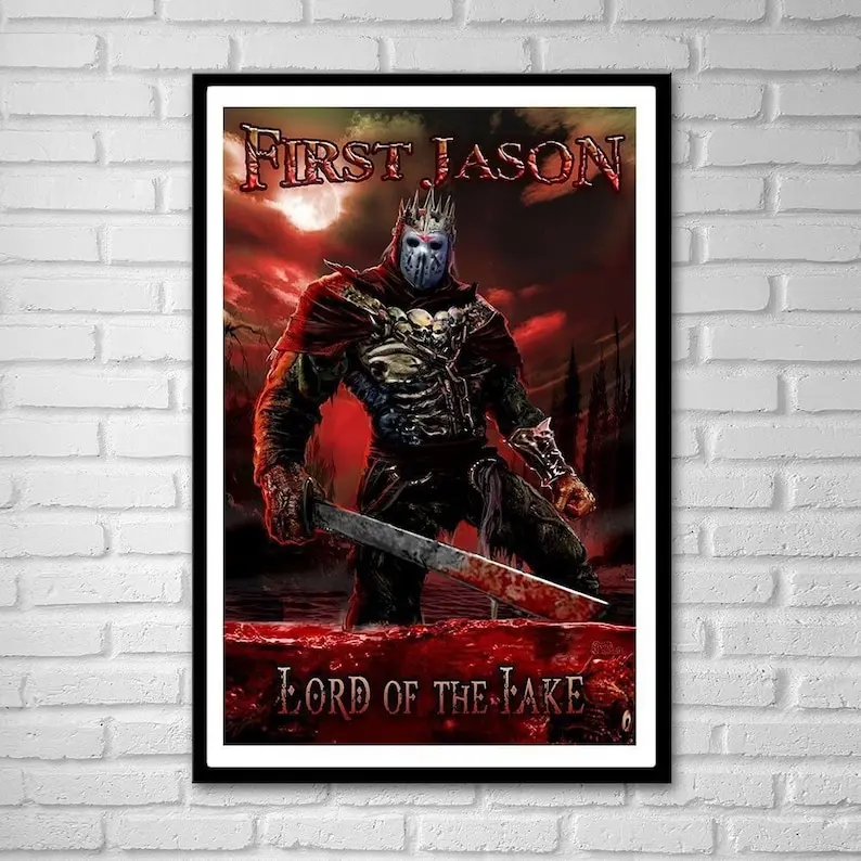 Official First Jason Lord of the Lake Art Print Poster by Scott Jackson Ari Lehman Friday 13 Jason Voorhees Poster