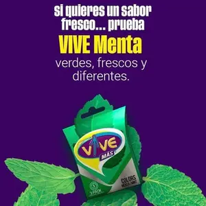 Vive 2 Cajitas de 3 Und cada una Sabor Menta Gum Bubblegum Snack bubble Candy Spearmint Flavor Chewy Soft Bites