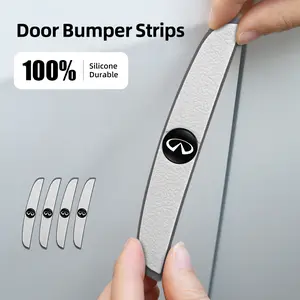 4Pcs Rubber Anti Collision Strip Car Door Rearview Mirror Protector Stickers For Infiniti Q50 G37 FX30 FX35 Q60 QX50 M37 ESQ Q30