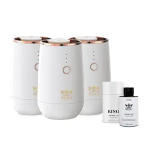 King Of Scents Essential Oils  Diffuser with 9 Ambient Light Battery Operated Cordless Nebulizer Car Diffusers for Essential Oils Large Room Hotel Travel Easter Gift - White (Pack of 3)