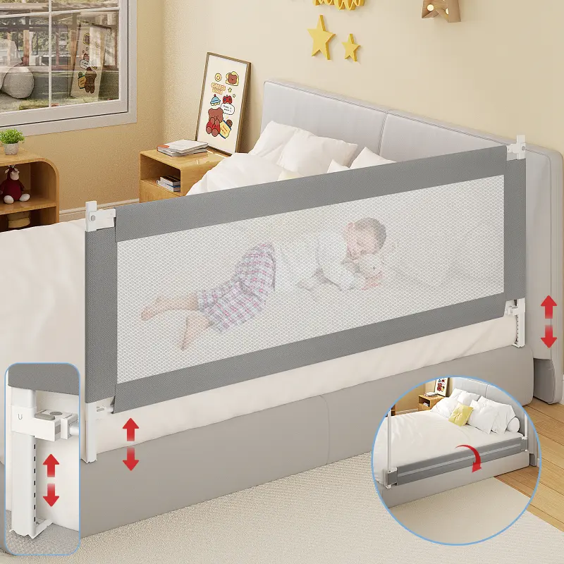 High quality high-end Bed Rail for Toddlers, Detachable Baby Bed Rail Guard, Suitable for Queen, Full, Bed Rails for Toddlers and Baby(78.7", 1 Side) Safety Guardrail Infant