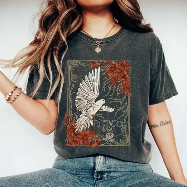 Fleetwood Mac Flower Shirt, Stevie Nicks Shirt, Music Rock Band T-Shirt
