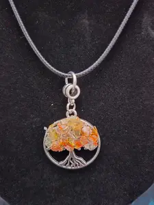 Tree of Life orange Gemstone Necklace