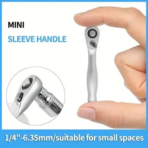 72-Tooth Mini Ratchet Wrench, 1 Count Portable 1/4-Inch Drive Wrench with Hex Head, Quick & Easy Labor-Saving Tool for Small Spaces