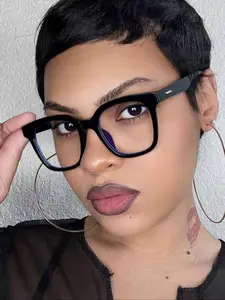 Women's Basic Square Frame Blue Light Blocking Glasses, Stylish Square Frames, Lightweight Comfortable Design, Perfect for Work & Daily Use, Student Choice