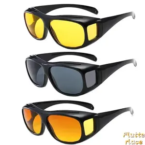 Unisex 3-Pack Day & Night Driving Sunglasses, Night Vision UV400 Anti-Glare Goggles, Perfect Gift for Valentine’s, Car Driving, Daily Commute, Road Trips, Men & Women Stylish Eyewear