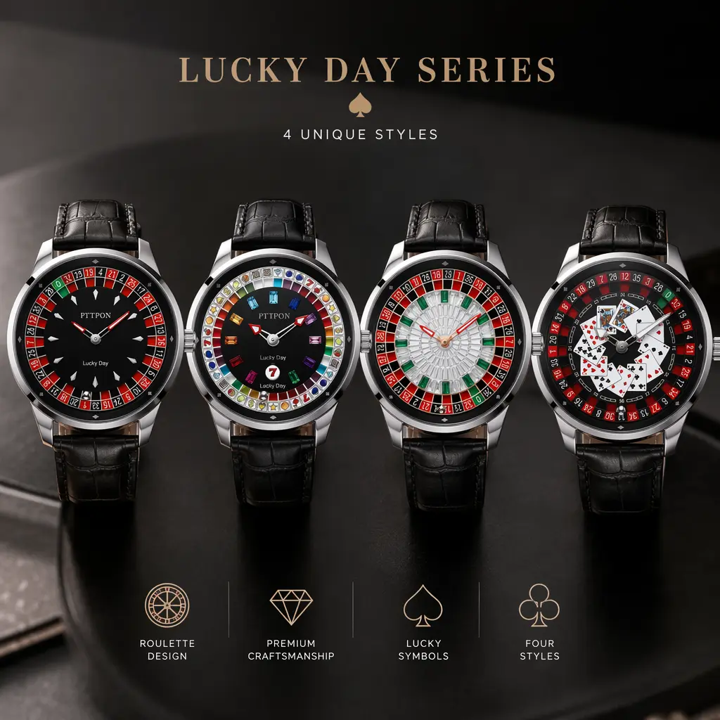 Roulette Dial Men’s Watch - Automatic NH35A Movement & Quartz Options, Sapphire Crystal Glass,High-Fashion Pairing 50M Waterproof Mechanical Wristwatch Luxury High-Quality Watch