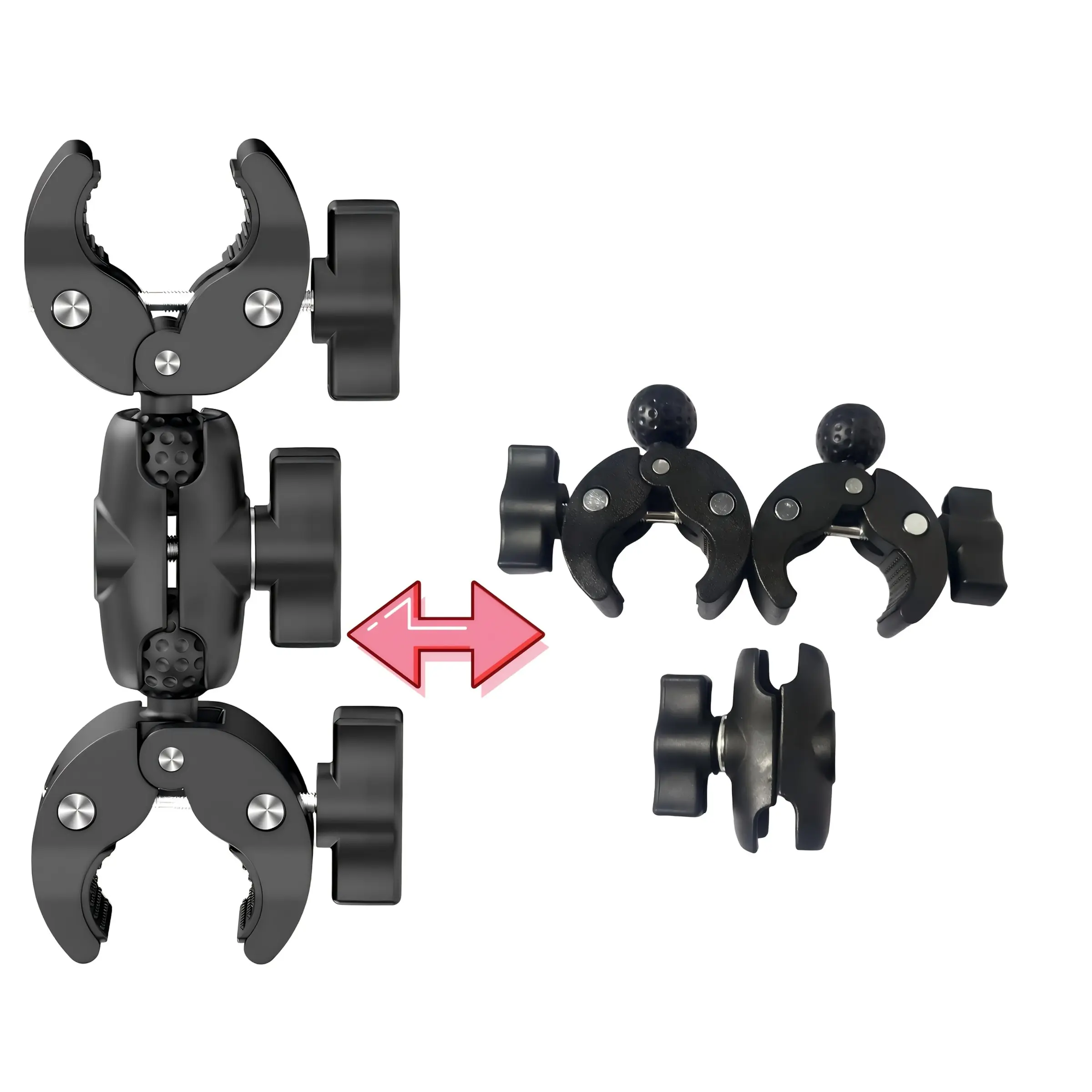 Dual-Head Motorcycle Power Clip, Dual-Head Selfie Stick, Sports Camera Crab Clamp, Outdoor Bicycle Camera Accessories, Photography Camera Accessories, Vlog Accessories, Camera Accessories for Photography
