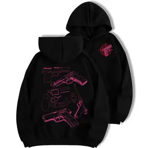 🔫 In Glock We Trust Hoodie – Pink Glock Graphic, Streetwear Hoodie, Novelty Pullover, Funny Tracksuit, Couple Gift, Unisex Aesthetic, Birthday/Christmas/Valentine's