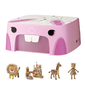 Cardboard Cutter for Kids, SafeDIY Cardboard Construction Tool Kit, Educational Craft Toy for 4+ Boys and Girls, for Creativity Projects 3D Models Cardstock Play Creative