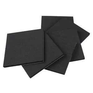 6 count Adhesive  Padding 1/4 in Thick X 4 in X 4 in,Closed Cell  Sheets Neoprene Rubber Self Stick Pads Anti Vibration Pads,Black (4in x 4in x 1/4in, 6 count)