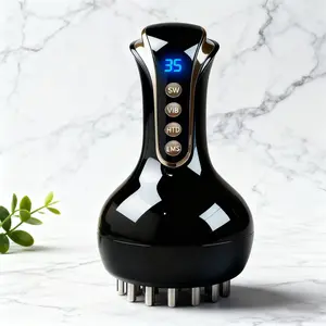 Lymphatic drainage massager and anti-cellulite message tool with 2 pieces of essential oil, body sculpting machine with microcurrent, light, heat and vibration, fascia launcher Muscle Roller Stick Portable Spa