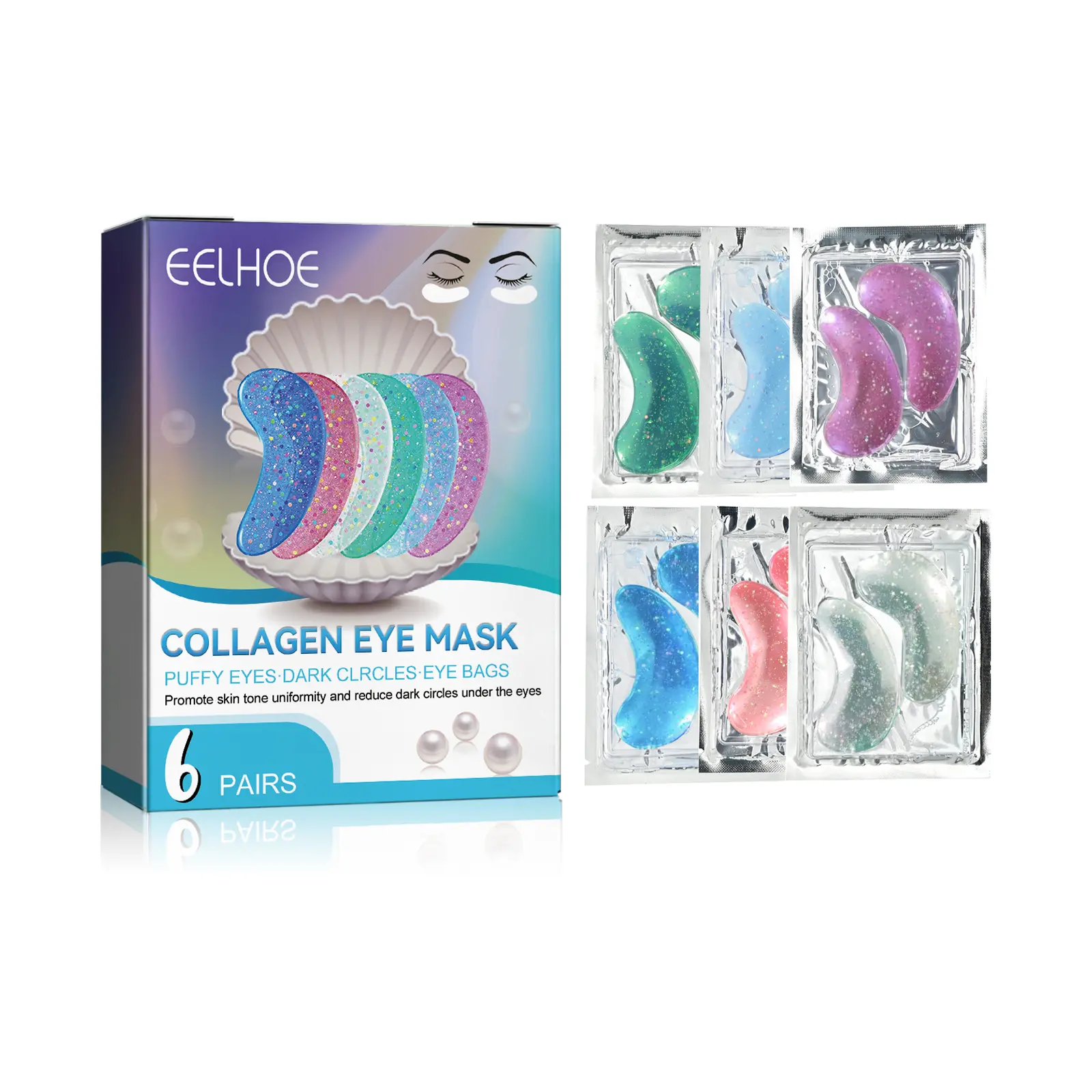 EELHOE  Collagen Eye Mask Removes Fine Lines And Dark Circles Hydrating And Firming Lift Crystal Eye Mask