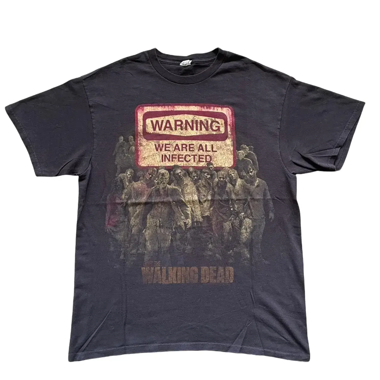 The Walking Dead Warning T-Shirt, We Are All Infected Zombie Tee, Black Cotton Apocalypse Fan Shirt, Vintage Horror TV Graphic Tee, Unisex Shirt