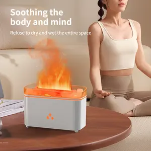 Flame Humidifier Essential Oil Diffuser, Himalayan Salt Lamp with Color Changing Light, Mist Mode, Large Capacity, Humidifier Scent, Perfect Gift