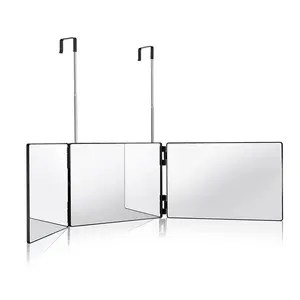 360 Barber Mirror – 3 Way Mirror for Self Hair Cutting, Adjustable Trifold Barber Mirror, 3 Sided Tri Fold Self Haircut System for Men & Women Braiding, Professional Mirror for Fades, Lineups, Tapers & Grooming, Folding Mirror for Home & Barbers
