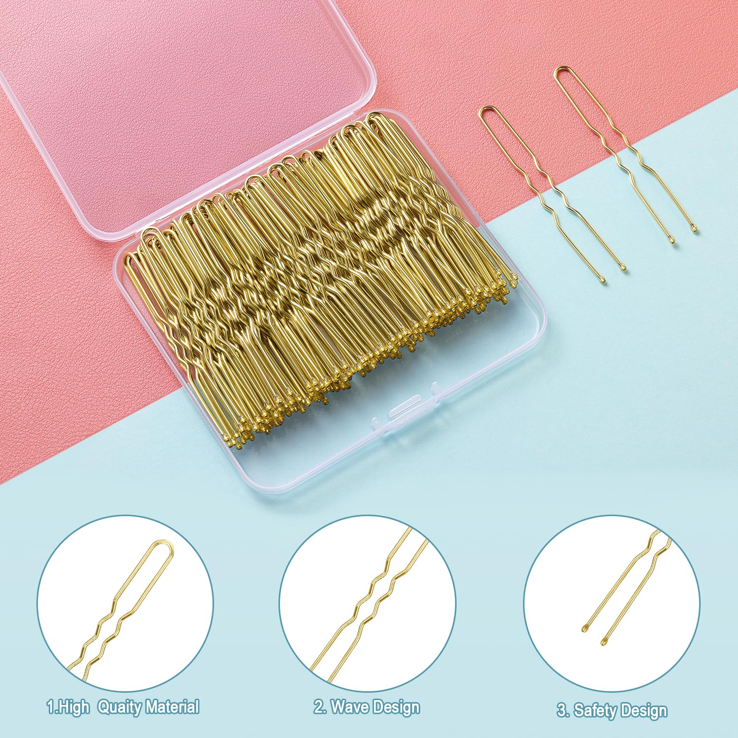 U Shaped Hair Pins, 100 Pcs Blonde Bun Hair Pins for Women Girls with Box (Golden 2.4 inch) | 2.4in 100pcs Metal U Shaped Bobby Pins, for Ballet Bun, Hairstyles, Daily Use or Dance Competition, with Non Slip Design U Shaped Hair Pins, 100 Pcs Blonde Bun Hair Pins for Women Girls with Box (Golden 2.4 inch) | 2.4in 100pcs Metal U Shaped Bobby Pins, for Ballet Bun, Hairstyles, Daily Use or Dance Competition, with Non Slip Design
