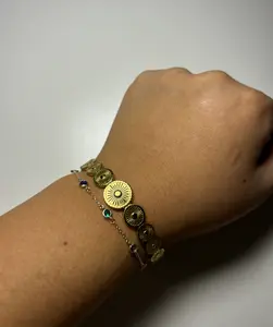 Gold bubble/sun bangle bracelet- Gold Color