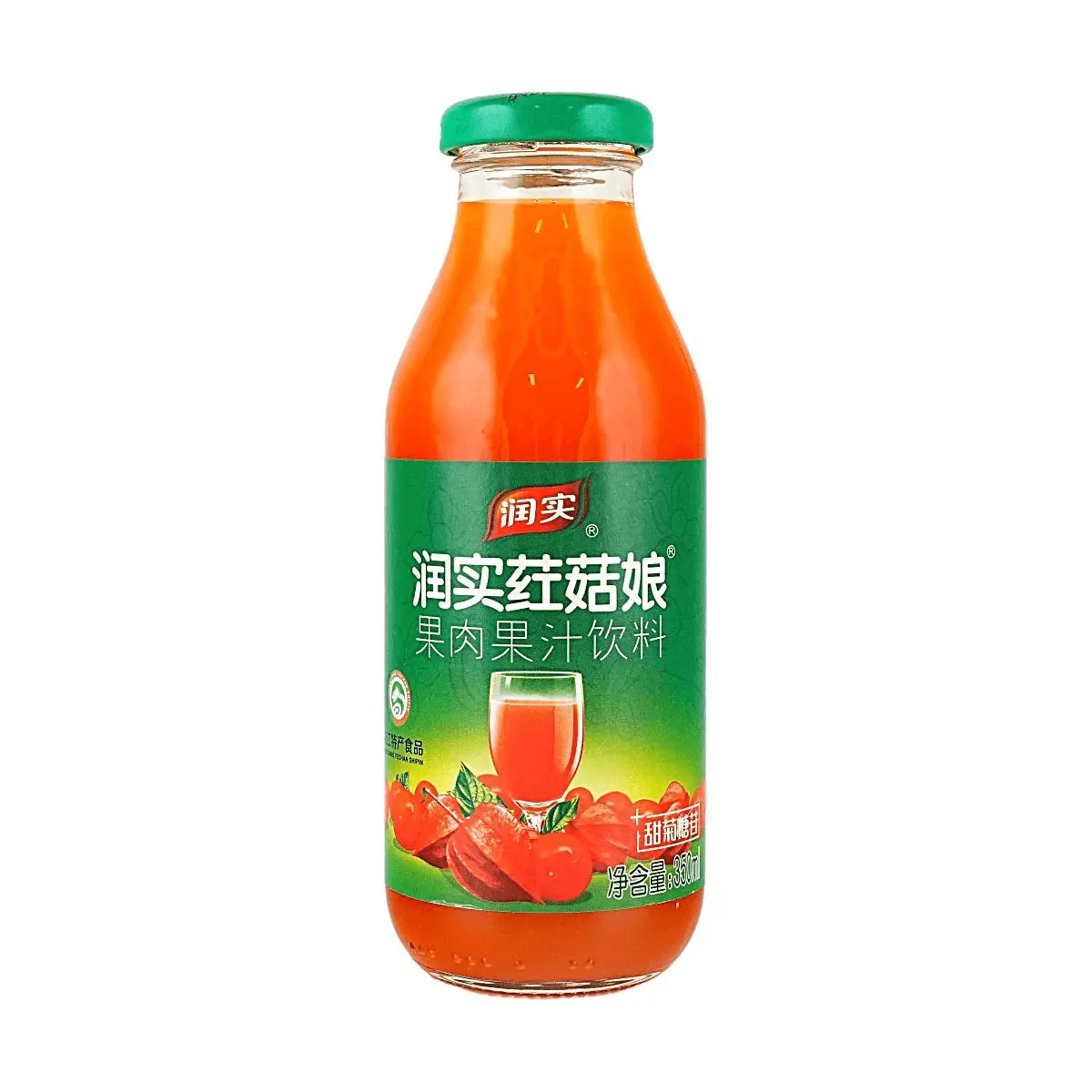 RUNSHI Physalis Juice Drink 350ml - Natural Sweetener with Stevia, Authentic Northeast China Specialty, Refreshing Summer Beverage