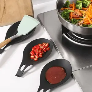 Silicone Heat-Resistant Spoon Holder, Silicone Spoon Rest, 2-Piece Kitchen Utensil Organizer Set, Ideal for Cooking, Home Dining, Modern Kitchen Essentials, Kitchenware, Tableware