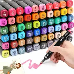24-80 color Kids Drawing Toys Double Headed Art Marker Pen Set Draw Sketching Alcohol Oily Based Markers Graffiti Manga Supplies Coloring Markers