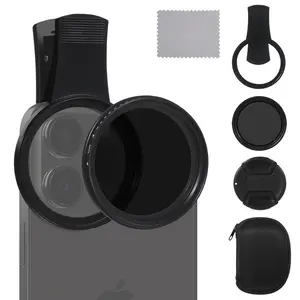 52mm Adjustable Nd Filter 2-400 Compatible with iPhone & Android Phone Mobile Phone Lens Cpl Polarizing Lens Reduce Reflection Outdoor Travel Photography Selfie Enhance Durable Accessories