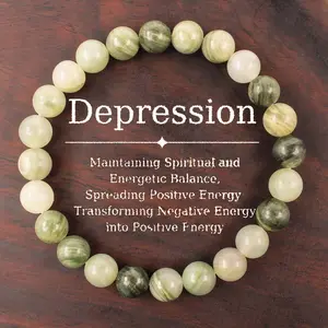 Depression Bracelet Maintaining Spiritual And Energetic Balance, Spreading Positive Energy Transforming Negative Energy Into Positive Energy Healing Crystal Bead Gorgeous Gemstone Girlfriend Boyfriend Souvenir Valentine Anniversary New Year Christmas Gift
