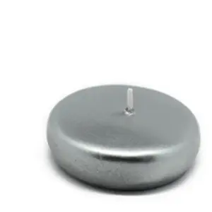212 MAIN Round Metallic Silver Water Wax Floating Candles, 2.25 in, 24 Pieces, 4-5 Hours Burn Time, CFZ-044 Model, Camping & Hiking Decor Lights
