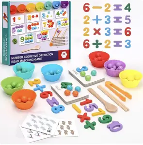 Ultimate Montessori Math Bead Matching Kit for Kids Color Sorting Counting Addition Subtraction Number Recognition Fine Motor Skill Development Preschool Learning Toy for Toddlers Early Education STEM Sensory Activity Game Set
