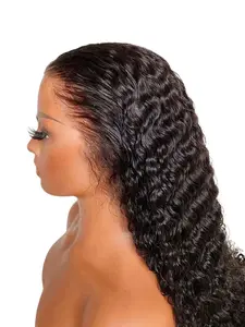 Deep Wave 13x4 HD Lace Front Wig - Unisex Luxury Human Hair Wig with Natural Hairline & Invisible Melt for Everyday Glamour