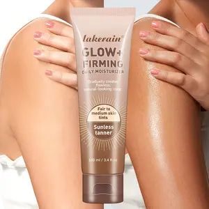 Leclaine Glossy Firming Daily Moisturizer - Fragrance Free Body Tanning Agent, Natural Tanning Effect, Unscented Body Lotion, 100ml/3.4 oz, Gradually Creates Natural Skin Tone, Light to Medium Skin Tone, Nourishing, Versatile, Body Care, Moisturizing