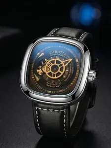 A men's black leather strap business high-end luminous fashionable versatile mechanical watch