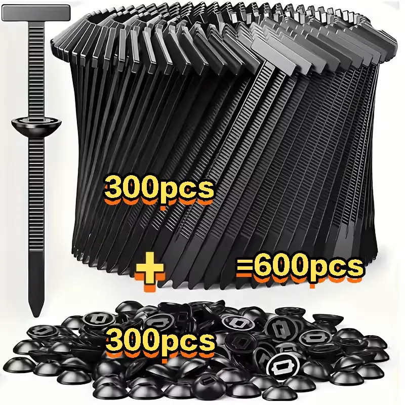 600pcs Heavy-Duty Self-Locking Cable Ties with Black Zipper Pulls Uv-Resistant, High-Strength Nylon Locking & Multi-Purpose Fasteners Nylon Buckles, Versatile Quick-Release Buckles – for Auto Repair, Home, Data Cables – Essential for Daily Fixing